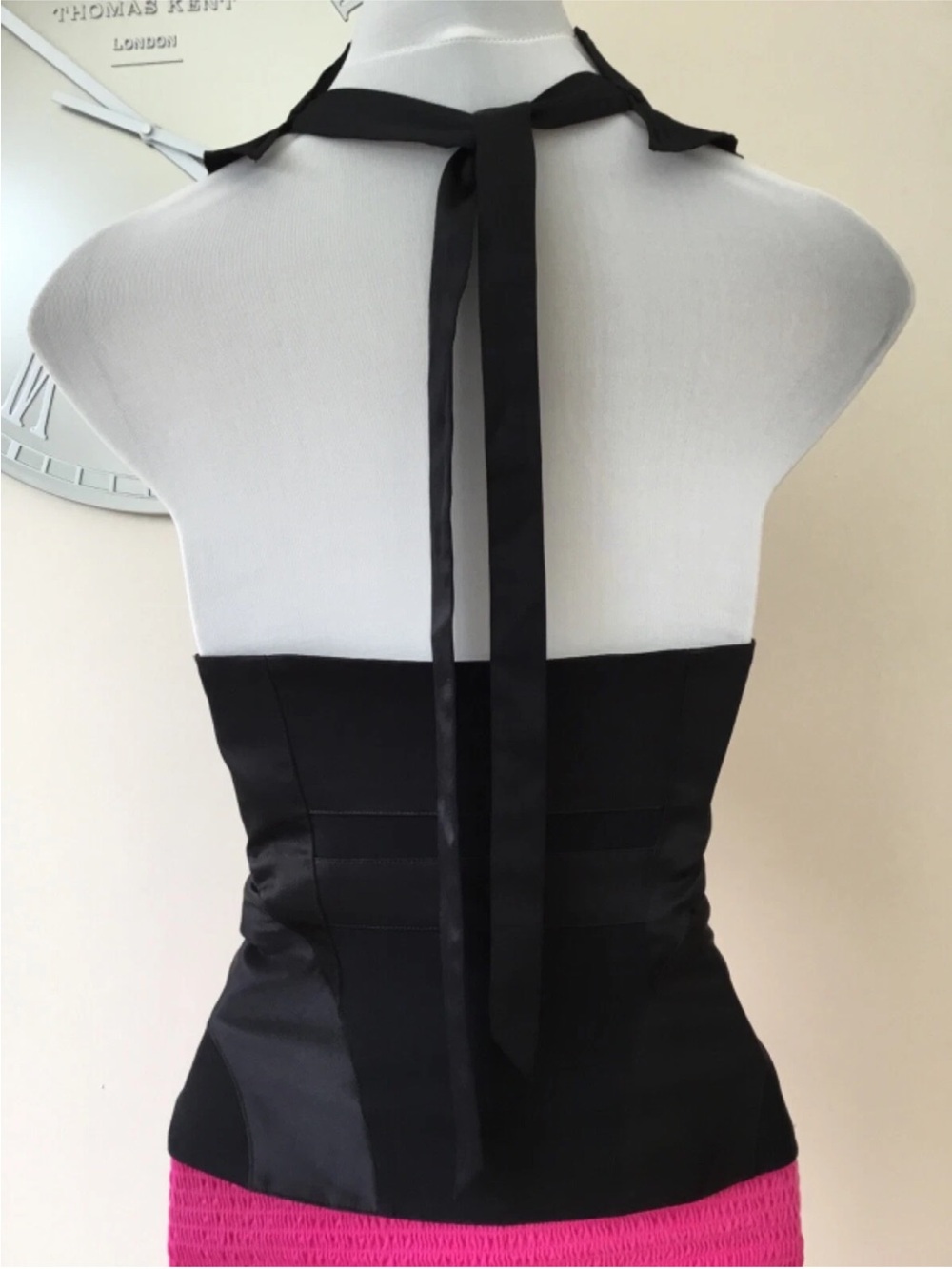 Karen Millen Black Ruffled Pleated Halter Camisole - Picture 3 of 5